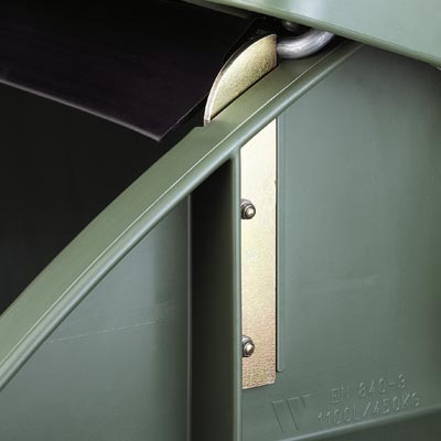 мусорные баки 1100 л с круглой крышкой функция безопасности